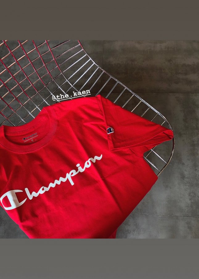 CHAMPION PRINTED T-SHIRT IN RED